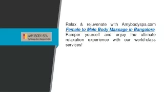 Female To Male Body Massage In Bangalore  Amybodyspa.com