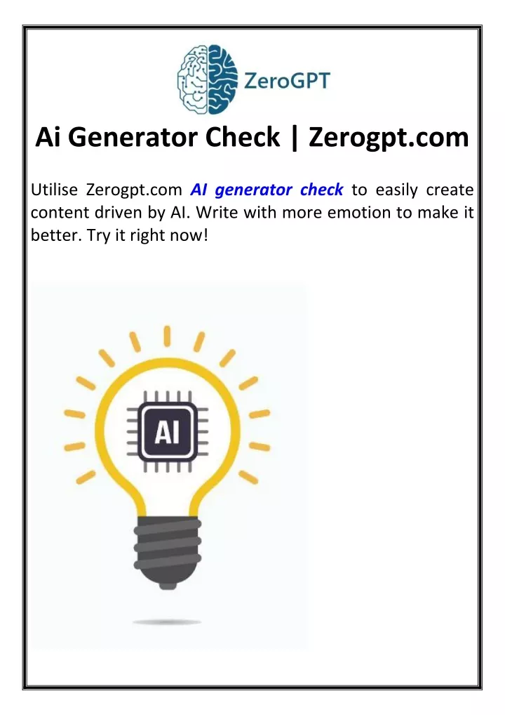 ai generator check zerogpt com