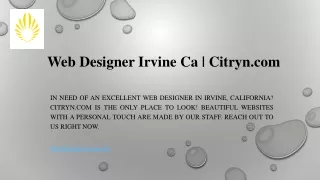 Web Designer Irvine Ca  Citryn.com