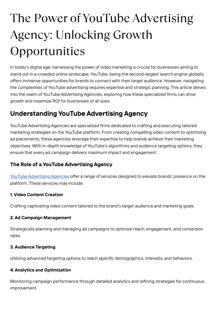 the power of youtube advertising agency unlocking
