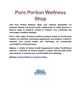 Pure Portion Wellness Shop