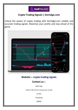 Crypto Trading Signals   Smrtalgo.com