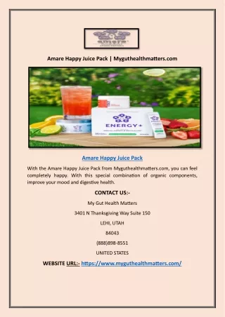 Amare Happy Juice Pack | Myguthealthmatters.com