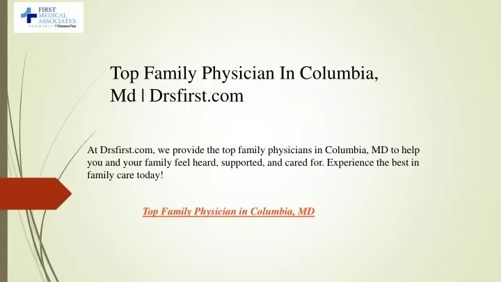 top family physician in columbia md drsfirst com