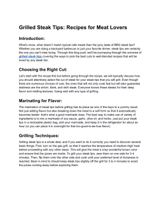 Grilled Steak Tips_ Recipes for Meat Lovers - Google Docs