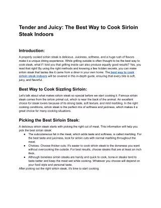 Tender and Juicy_ The Best Way to Cook Sirloin Steak Indoors - Google Docs