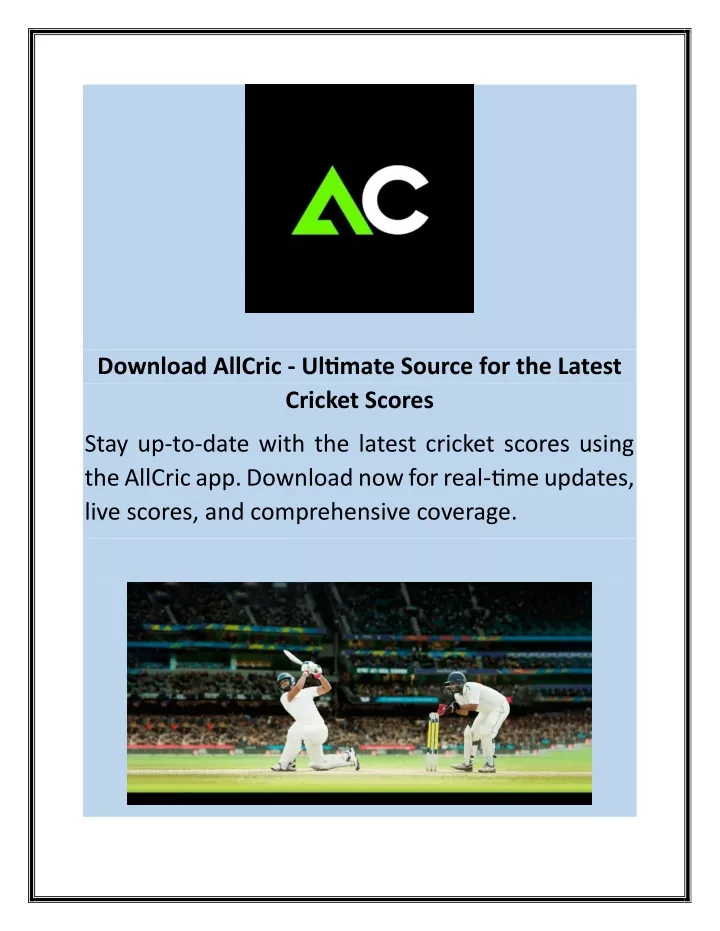download allcric ultimate source for the latest