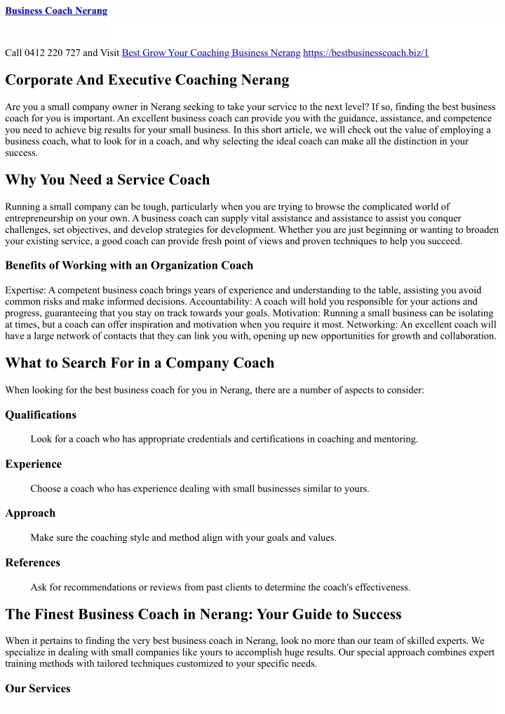 business coach nerang