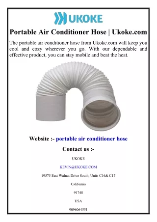 Portable Air Conditioner Hose  Ukoke.com