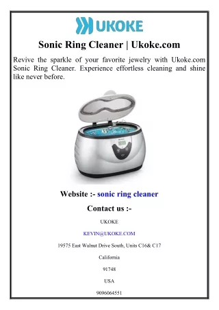 Sonic Ring Cleaner  Ukoke.com