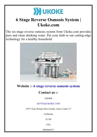 6 Stage Reverse Osmosis System  Ukoke.com