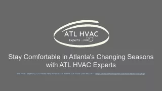 Stay Comfortable in Atlanta's Changing Seasons with ATL HVAC Experts