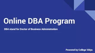 Doctorate in Business Administration (DBA)
