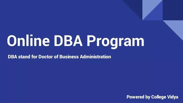 online dba program