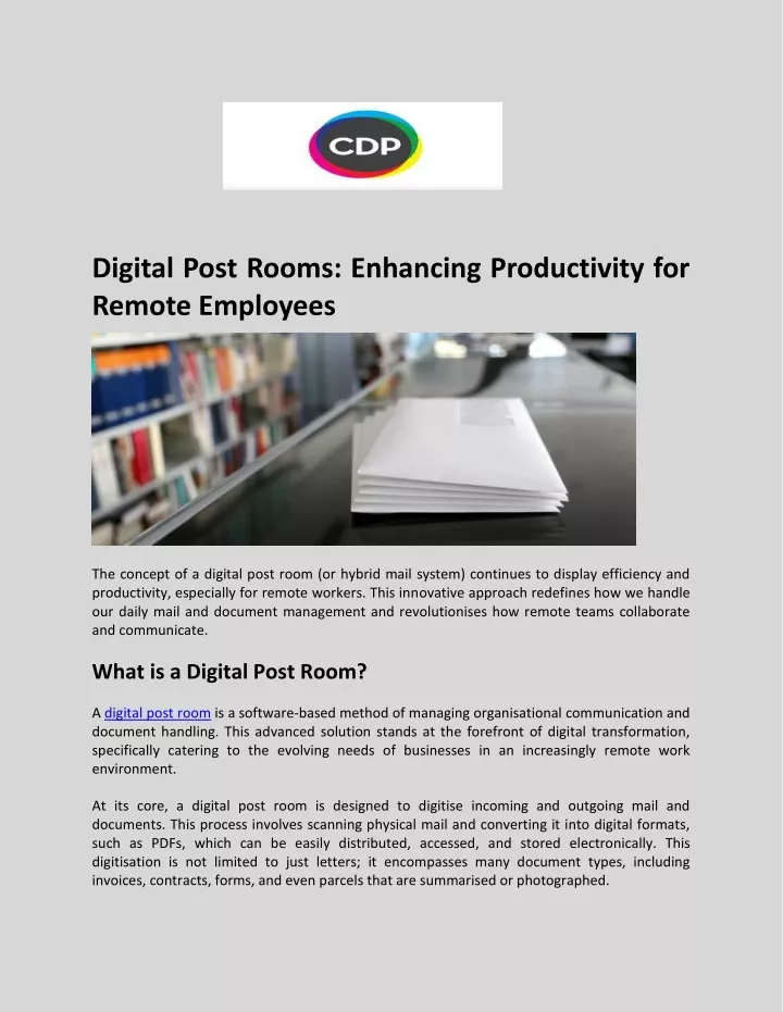 digital post rooms enhancing productivity