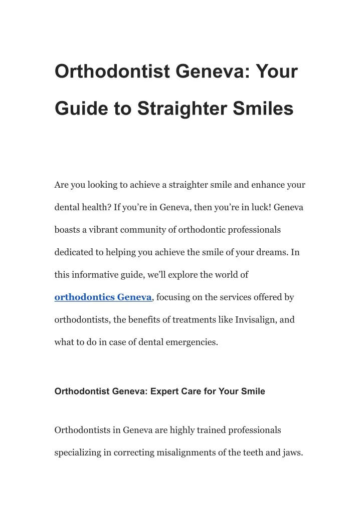 orthodontist geneva your