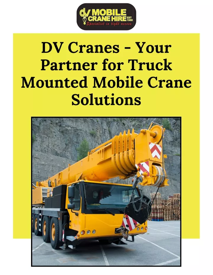 dv cranes your partner for truck mounted mobile