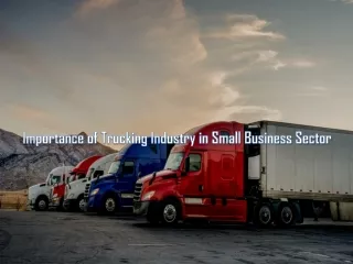 Importance of Trucking Industry in Small Business Sector
