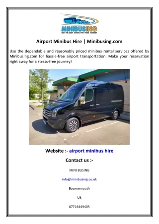 Airport Minibus Hire  Minibusing.com