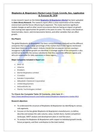 bioplastics biopolymers market latest trend