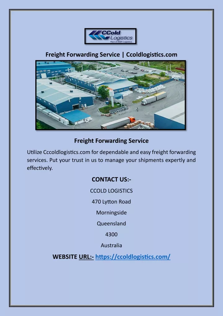 freight forwarding service ccoldlogistics com