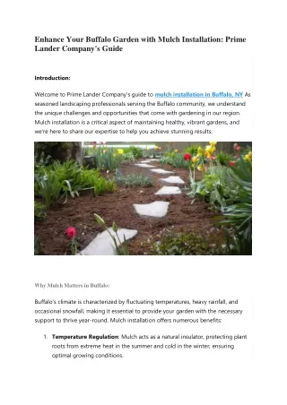 Enhance Your Buffalo Garden with Mulch Installation