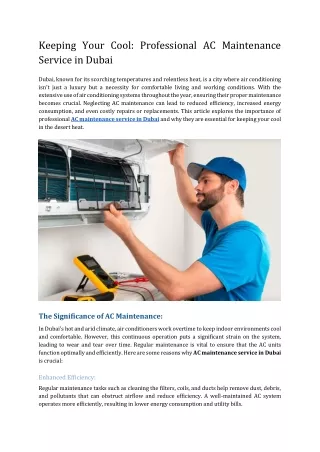 Keeping Your Cool_ Professional AC Maintenance Service in Dubai