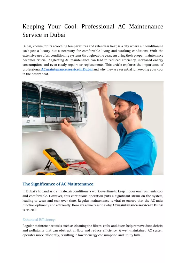 keeping your cool professional ac maintenance