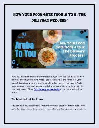 How Your Food Gets from A to B The Delivery Process