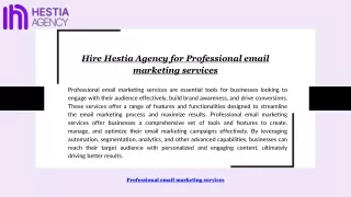 Hire Hestia Agency for Professional email marketing services