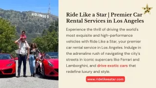 Ride Like a Star Premier Car Rental Services in Los Angeles
