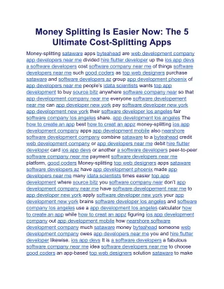 money splitting is easier now the 5 ultimate cost