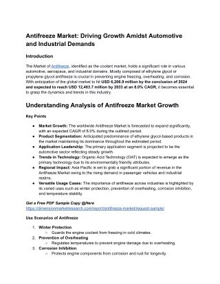 Antifreeze Market_ Driving Growth Amidst Automotive and Industrial Demands