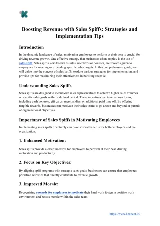 Boosting Revenue with Sales Spiffs: Strategies and Implementation Tips | Kennect