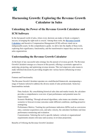 Harnessing Growth: Exploring the Revenue Growth Calculator in Sales | Kennect
