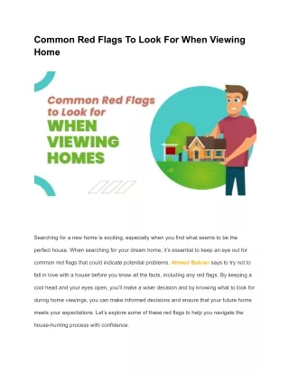 Home Viewing Red Flags Signs of Trouble You Need to Know