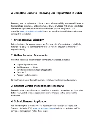 a complete guide to renewing car registration