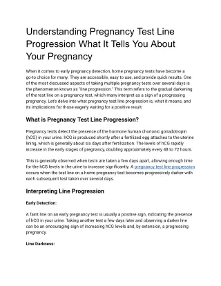 Understanding Pregnancy Test Line Progression What It Tells You About Your Pregnancy