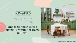 Things to Know Before Buying Furniture for Home in Delhi