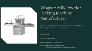 vibgyor milk powder packing machine manufacturer