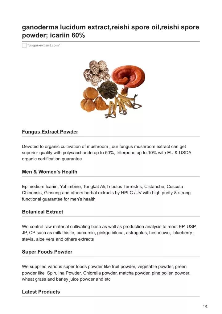 ganoderma lucidum extract reishi spore oil reishi