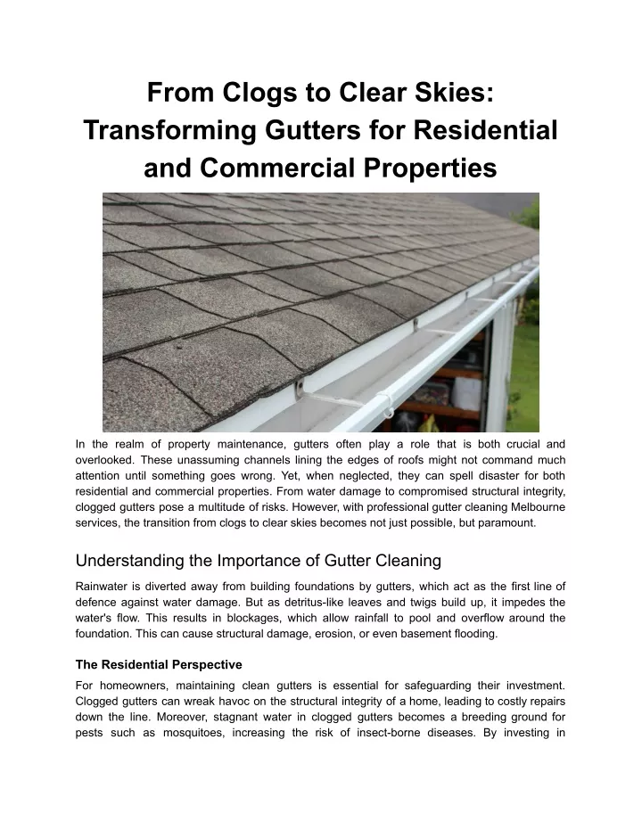 from clogs to clear skies transforming gutters