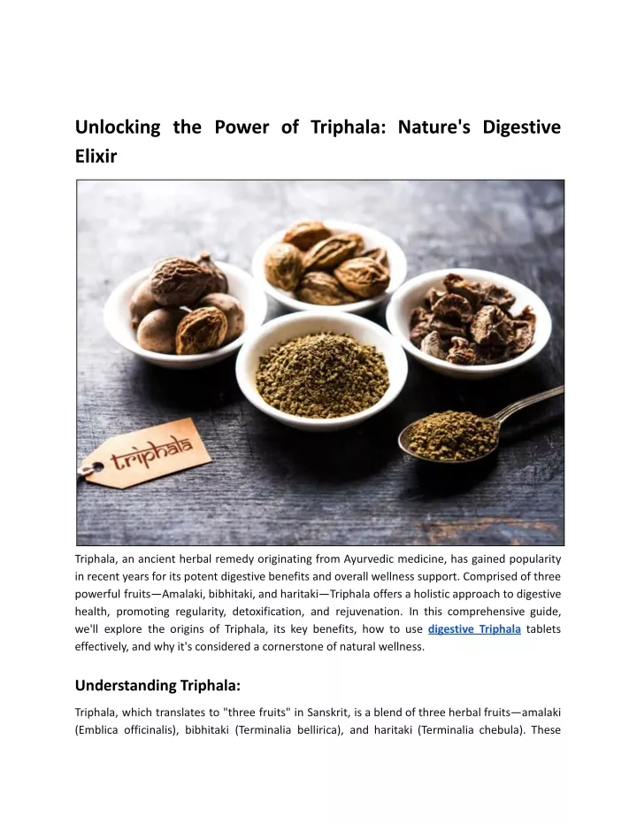 unlocking the power of triphala nature