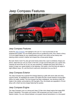 Jeep Compass Features