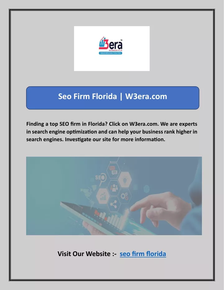 seo firm florida w3era com