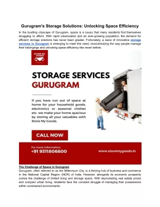 Gurugram's Storage Solutions - Unlocking Space Efficiency