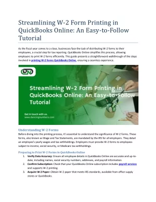 streamlining w 2 form printing in quickbooks