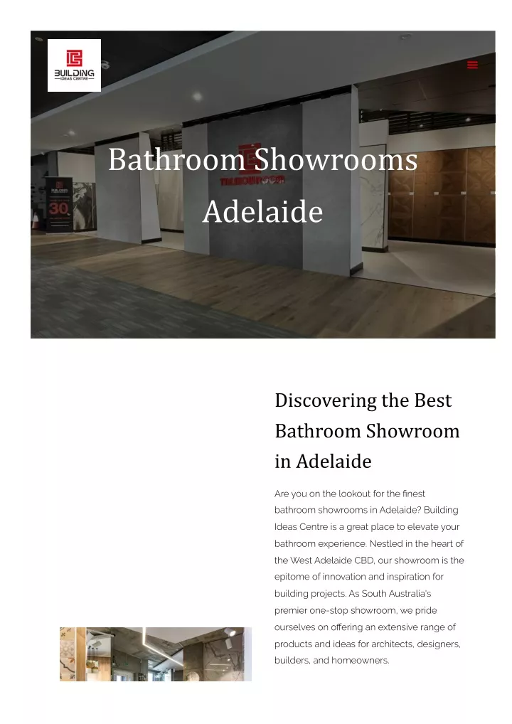 bathroom showrooms adelaide