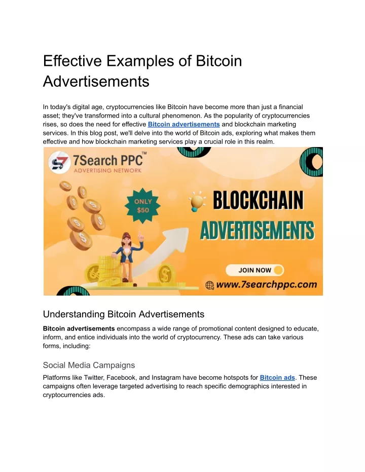 effective examples of bitcoin advertisements