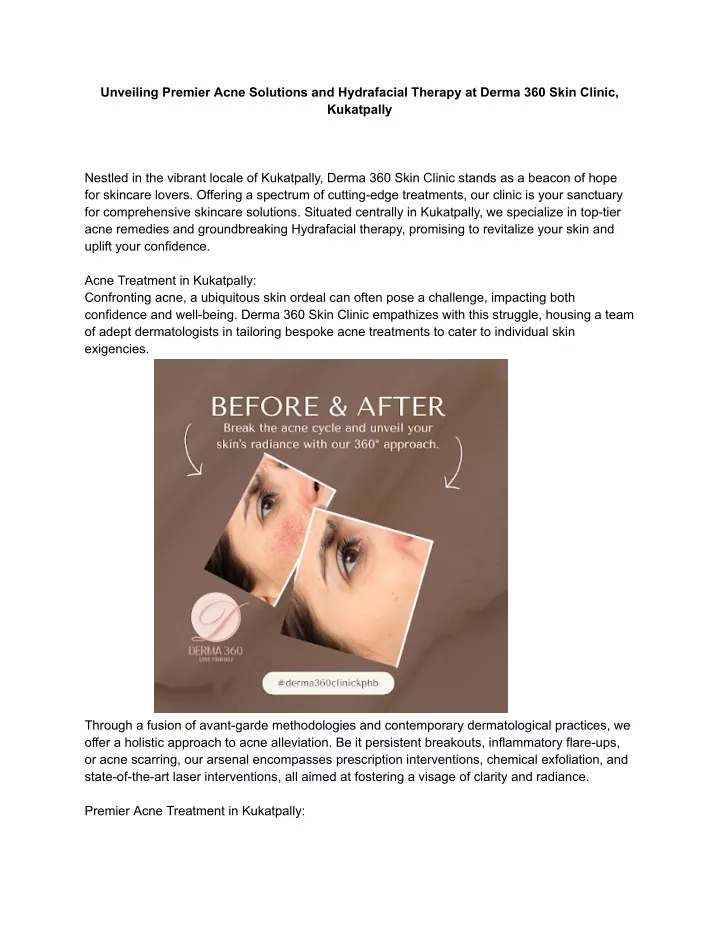 unveiling premier acne solutions and hydrafacial